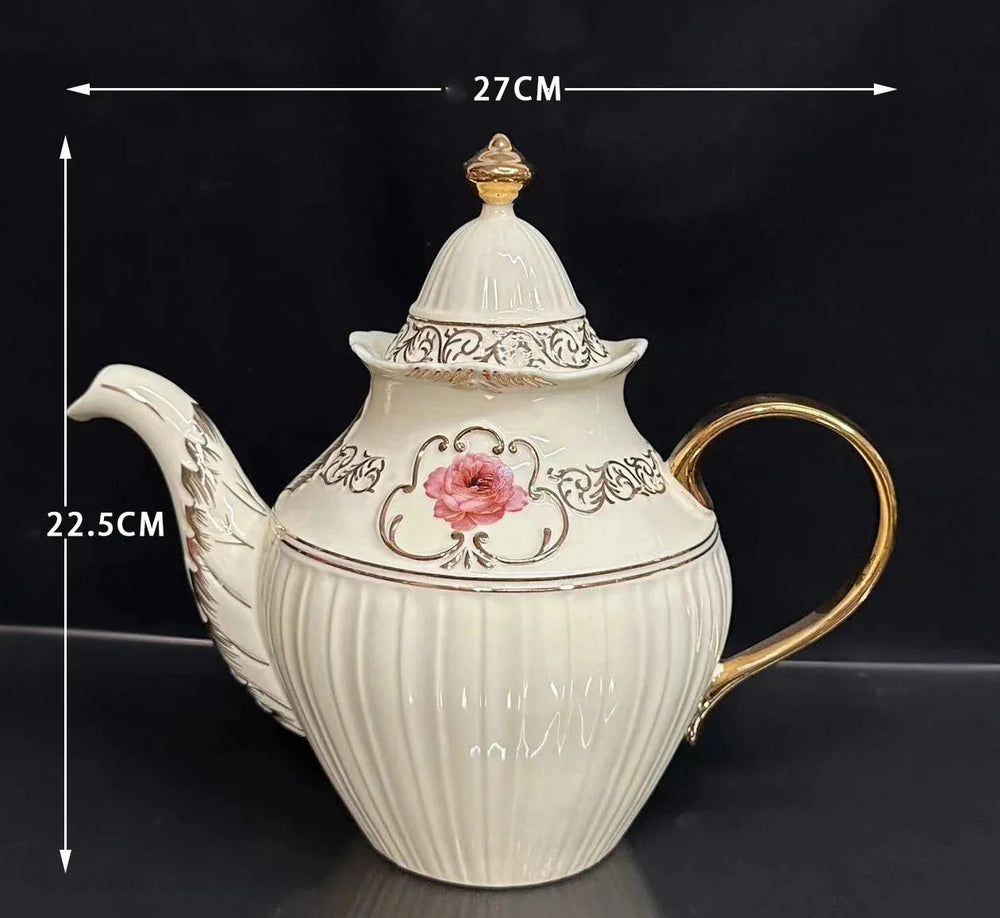 Bone China Kaffee-Set – Europäisch Handbemalt 1.0L