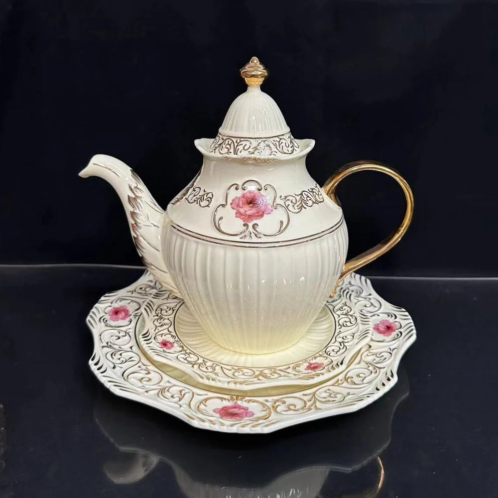 Bone China Kaffee-Set – Europäisch Handbemalt 1.0L