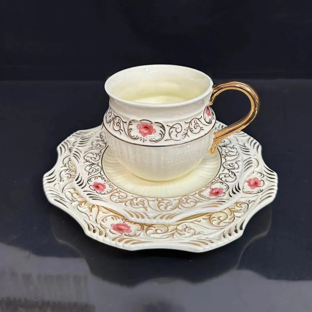 Bone China Kaffee-Set – Europäisch Handbemalt 1.0L