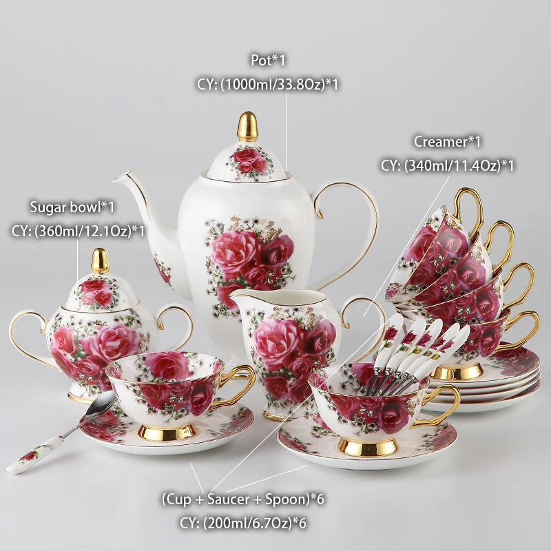 Bone China Kaffee Set – Vintage Eleganz – Multi-Grösse