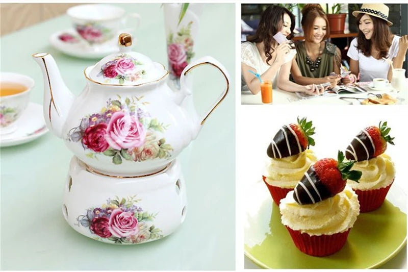 Britisches Teeset – Pink Camellia Keramik – 500ML Kanne