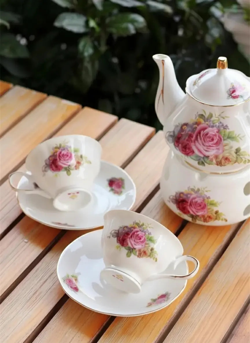 Britisches Teeset – Pink Camellia Keramik – 500ML Kanne