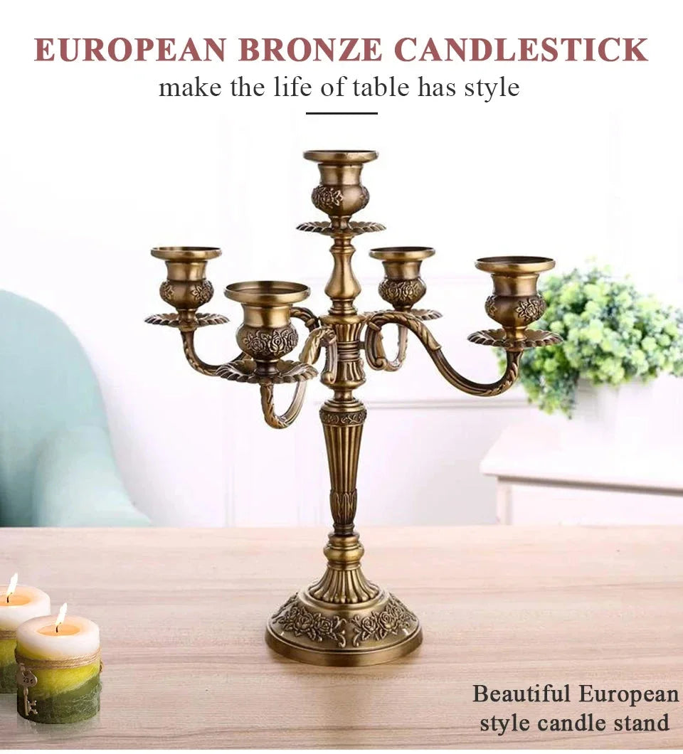 Bronzene Kandelaber – Europäisches Design aus Metall – Hochzeits-Highlight