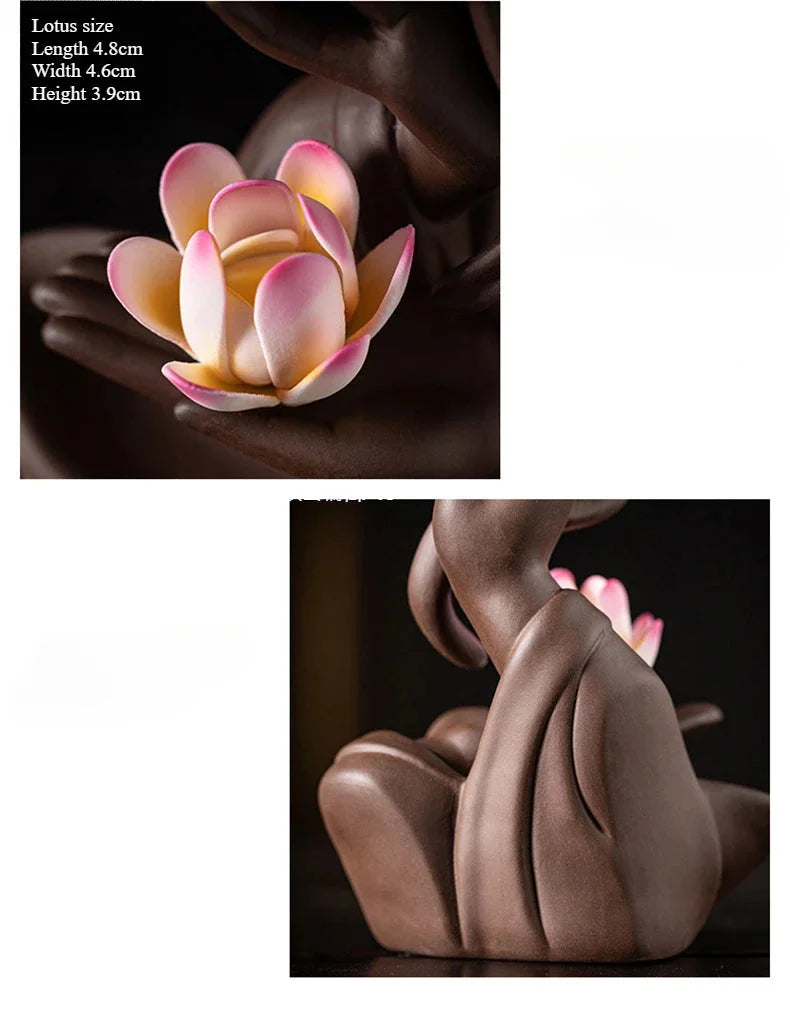 Buddha Hand Räuchergefäss – Keramik Zen Deko – 13.6cm