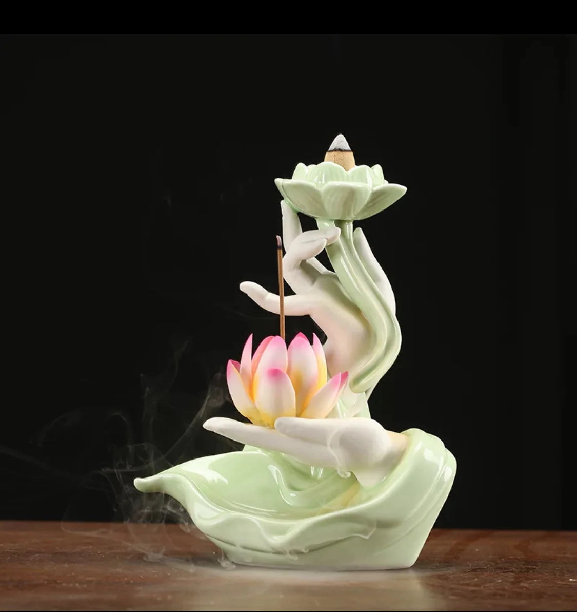 Buddha Hand Räuchergefäss – Keramik Zen Deko – 13.6cm