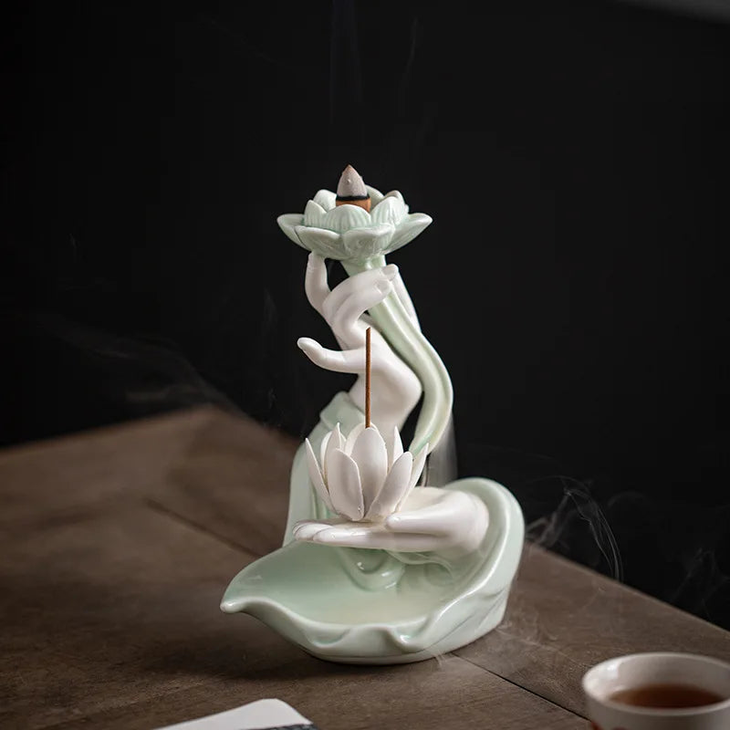 Buddha Hand Räuchergefäss – Keramik Zen Deko – 13.6cm