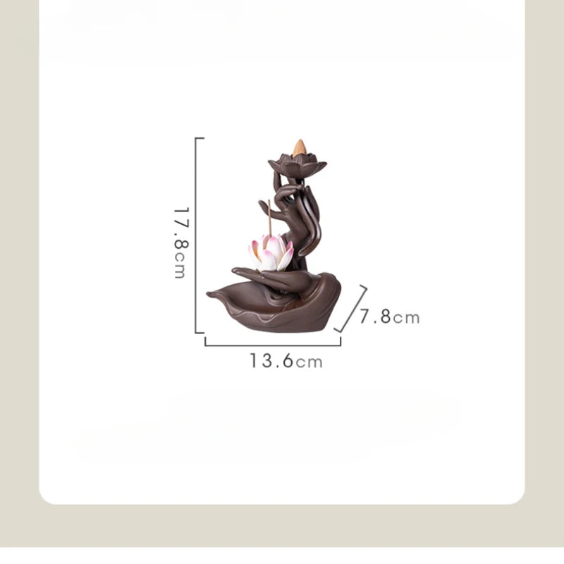 Buddha Hand Räuchergefäss – Keramik Zen Deko – 13.6cm