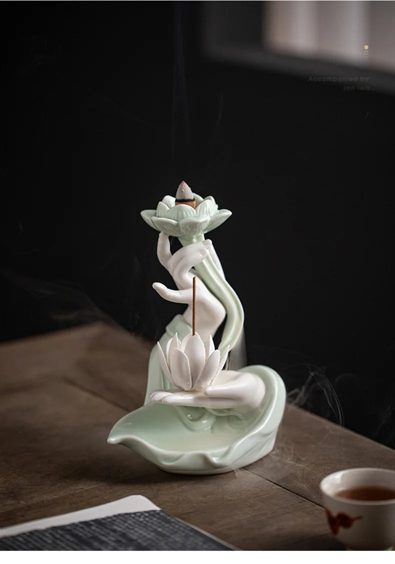 Buddha Hand Räuchergefäss – Keramik Zen Deko – 13.6cm