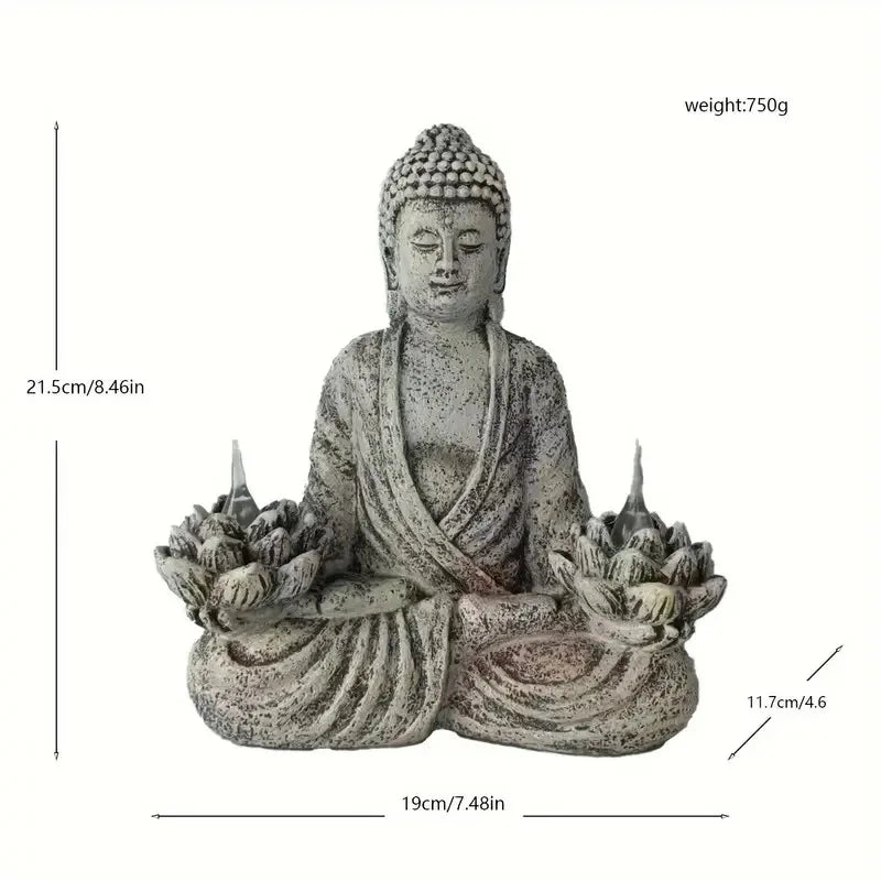 Buddha Laterne – Lotus aus Harz – Für Garten & Haus