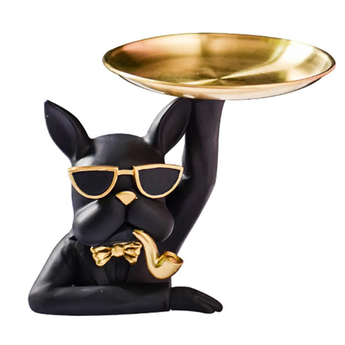 Bulldog Resin Skulptur – Stilvolles Tablett Heimdeko