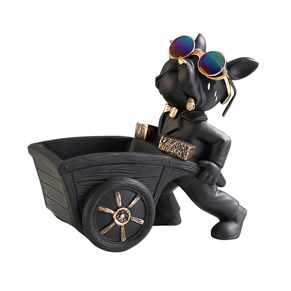 Bulldog Resin Skulptur – Stilvolles Tablett Heimdeko