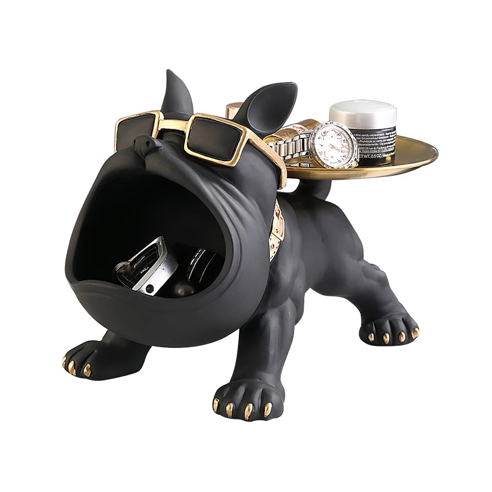 Bulldog Resin Skulptur – Stilvolles Tablett Heimdeko