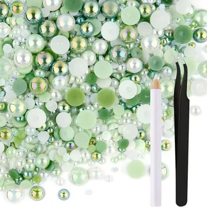 bunte Harzperlen im süssen Stil, Farbe: SZ-54, Grösse: 100g mit Werkzeugen