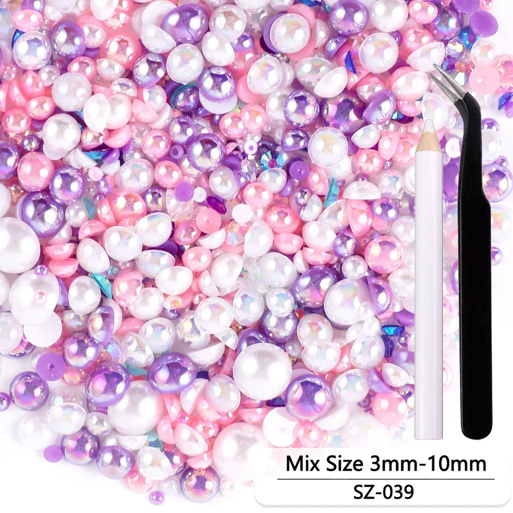 Bunte Harzperlen für DIY, Farbe: SZ-54, Grösse: 100g mit Werkzeugen