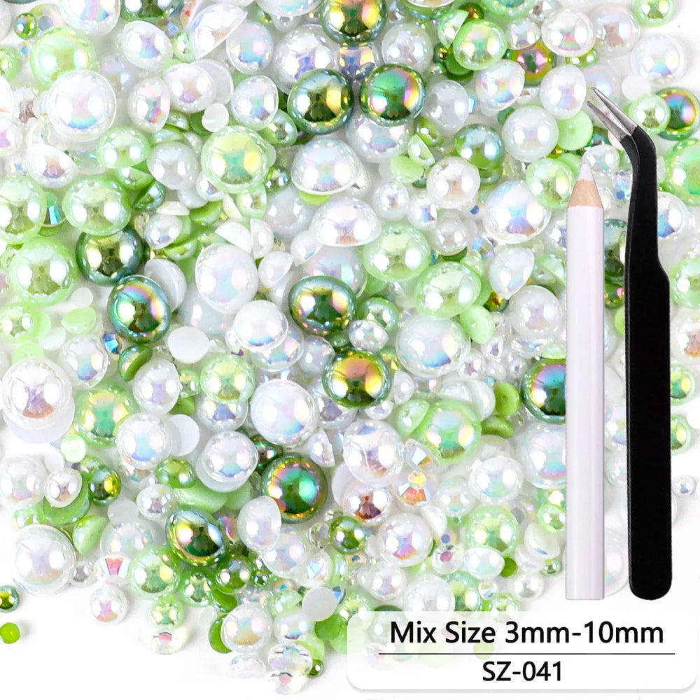 Bunte Harzperlen DIY-Zubehör, Farbe: SZ-54, Grösse: 30g mit Werkzeugen im süssen Stil