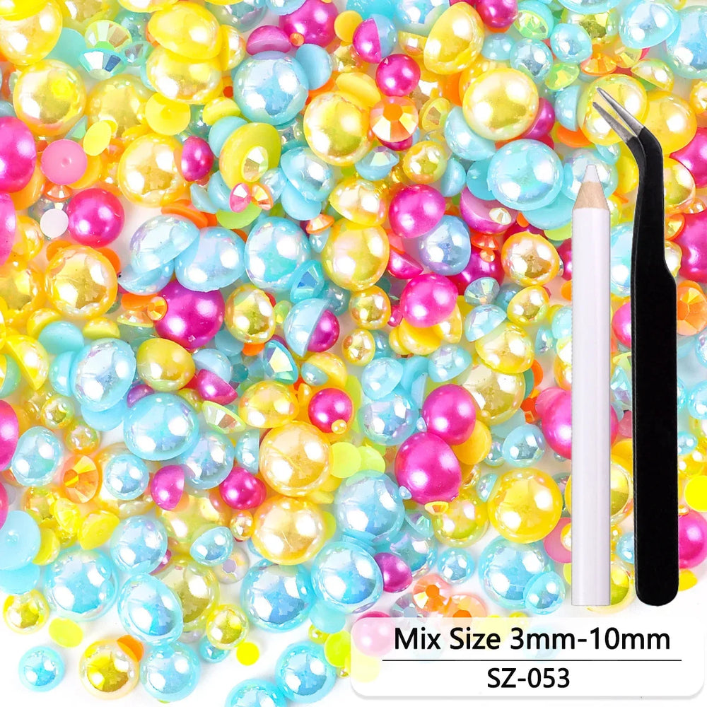 Bunte DIY Harzperlen im süssen Stil, Farbe: SZ-54, Grösse: 30g