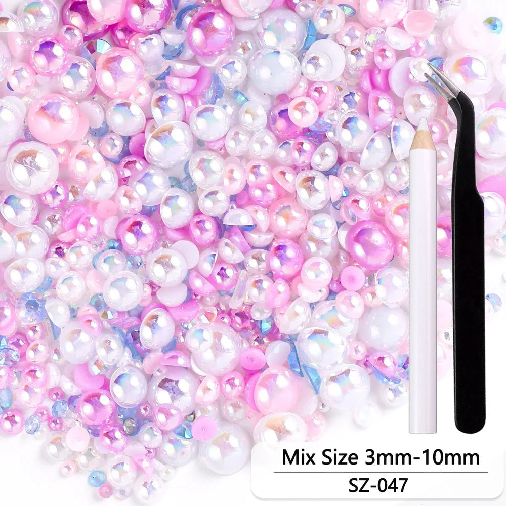 Bunte DIY Harzperlen aus ABS, Farbe: SZ-54, Grösse: 30g mit Werkzeugen, im süssen Stil