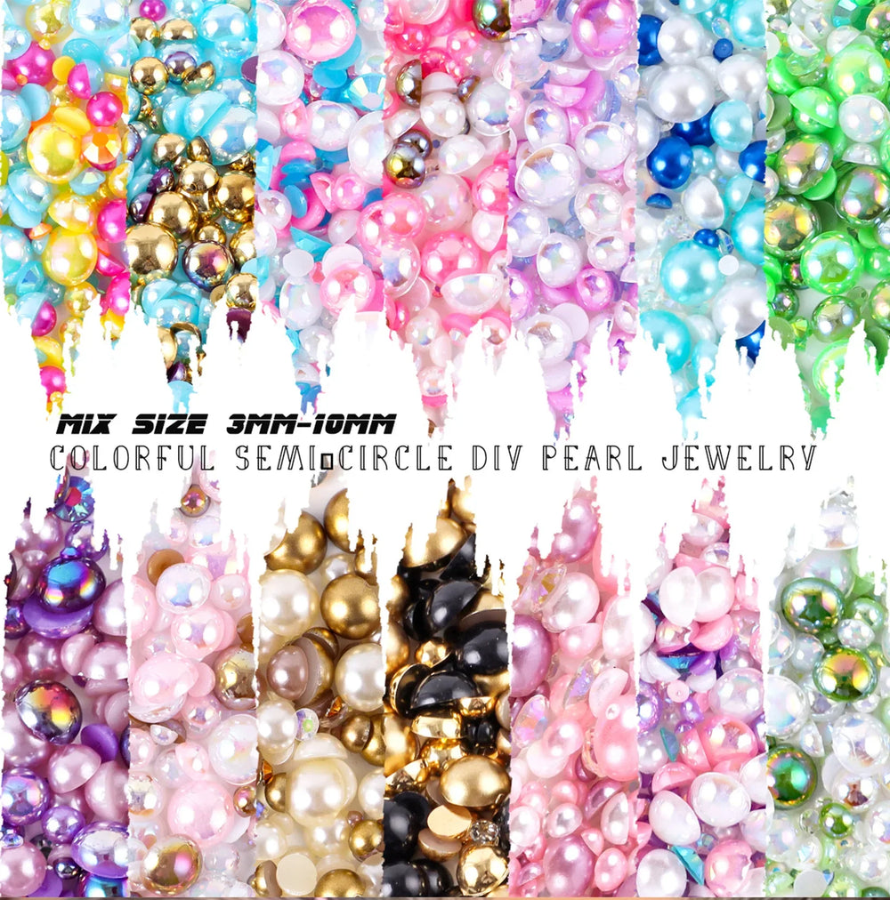 Bunte Harzperlen im süssen Stil aus ABS, Farbe: SZ-54, Grösse: 30g mit Werkzeugen