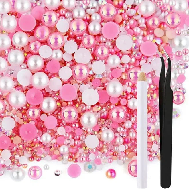 Bunte Harzperlen DIY-Zubehör im süssen Stil, Farbe SZ-54, 100g mit Werkzeugen