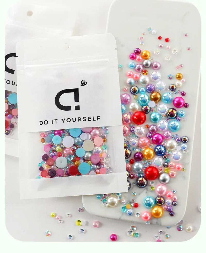 Bunte Perlharze – Elegantes Halb-Rund Design