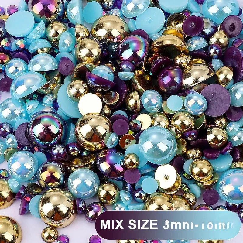 Bunte Perlharze – Elegantes Halb-Rund Design