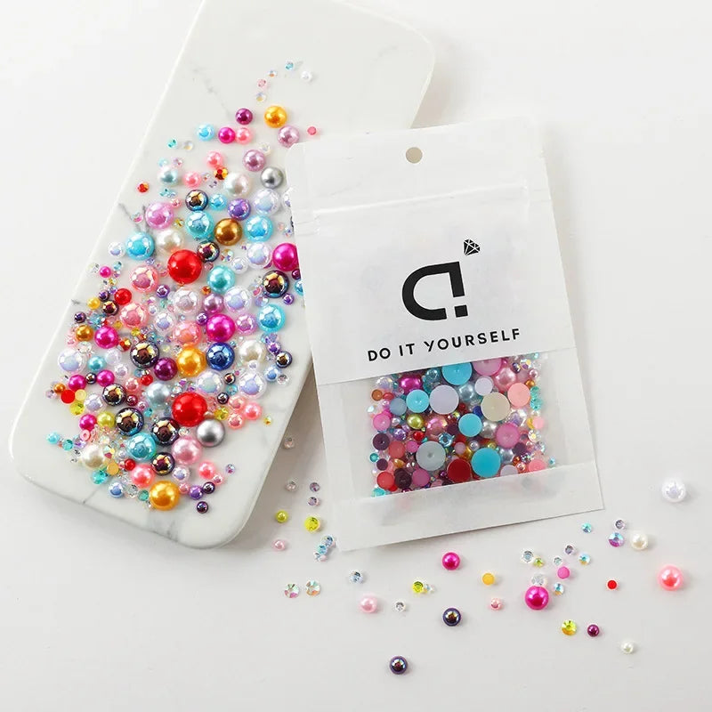 Bunte Perlharze – Elegantes Halb-Rund Design