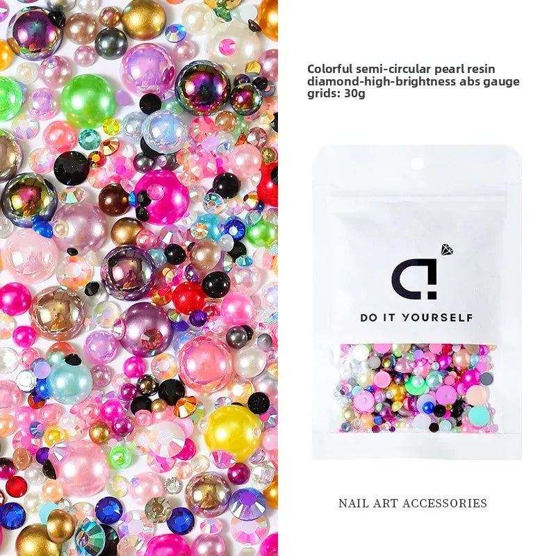 Bunte Perlharze – Elegantes Halb-Rund Design