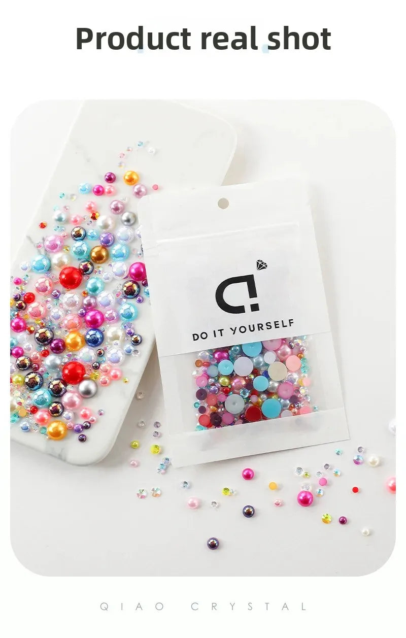 Bunte Perlharze – Elegantes Halb-Rund Design