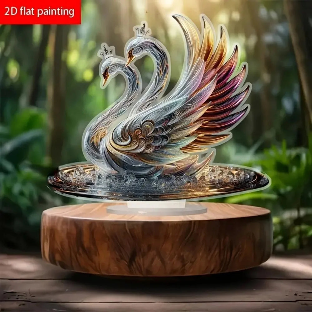 Bunte Schwanenstatue – Acryl Design – Ideal für Zuhause oder Café