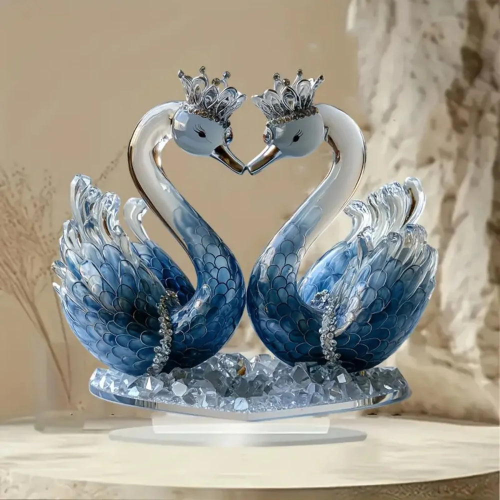 Bunte Schwanenstatue – Acryl Design – Ideal für Zuhause oder Café