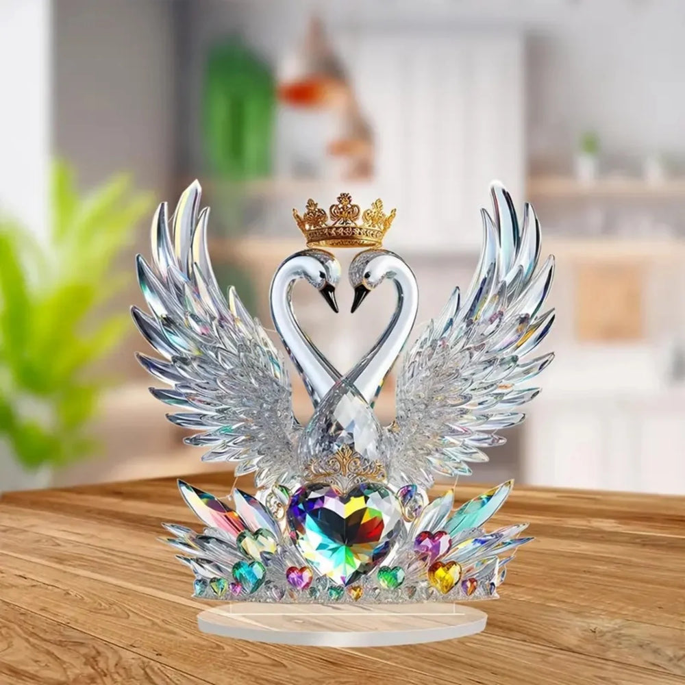 Bunte Schwanenstatue – Acryl Design – Ideal für Zuhause oder Café