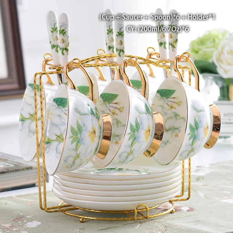 Camellia Kaffeeset – Vintage Bone China – Komplettset für Tee & Kaffee