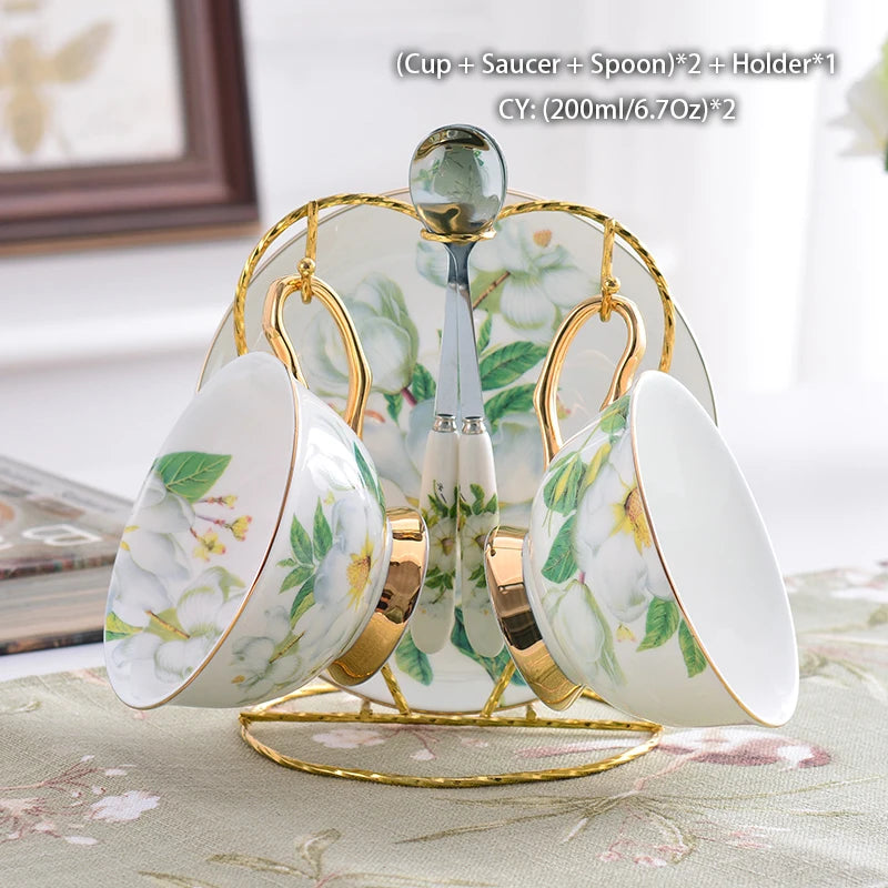 Camellia Kaffeeset – Vintage Bone China – Komplettset für Tee & Kaffee