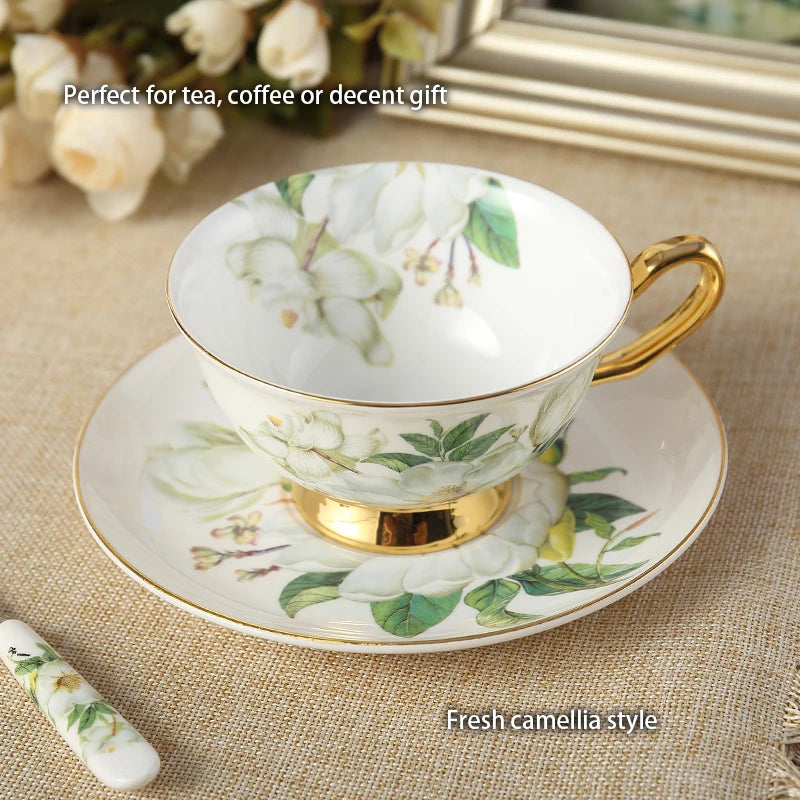 Camellia Kaffeeset – Vintage Bone China – Komplettset für Tee & Kaffee