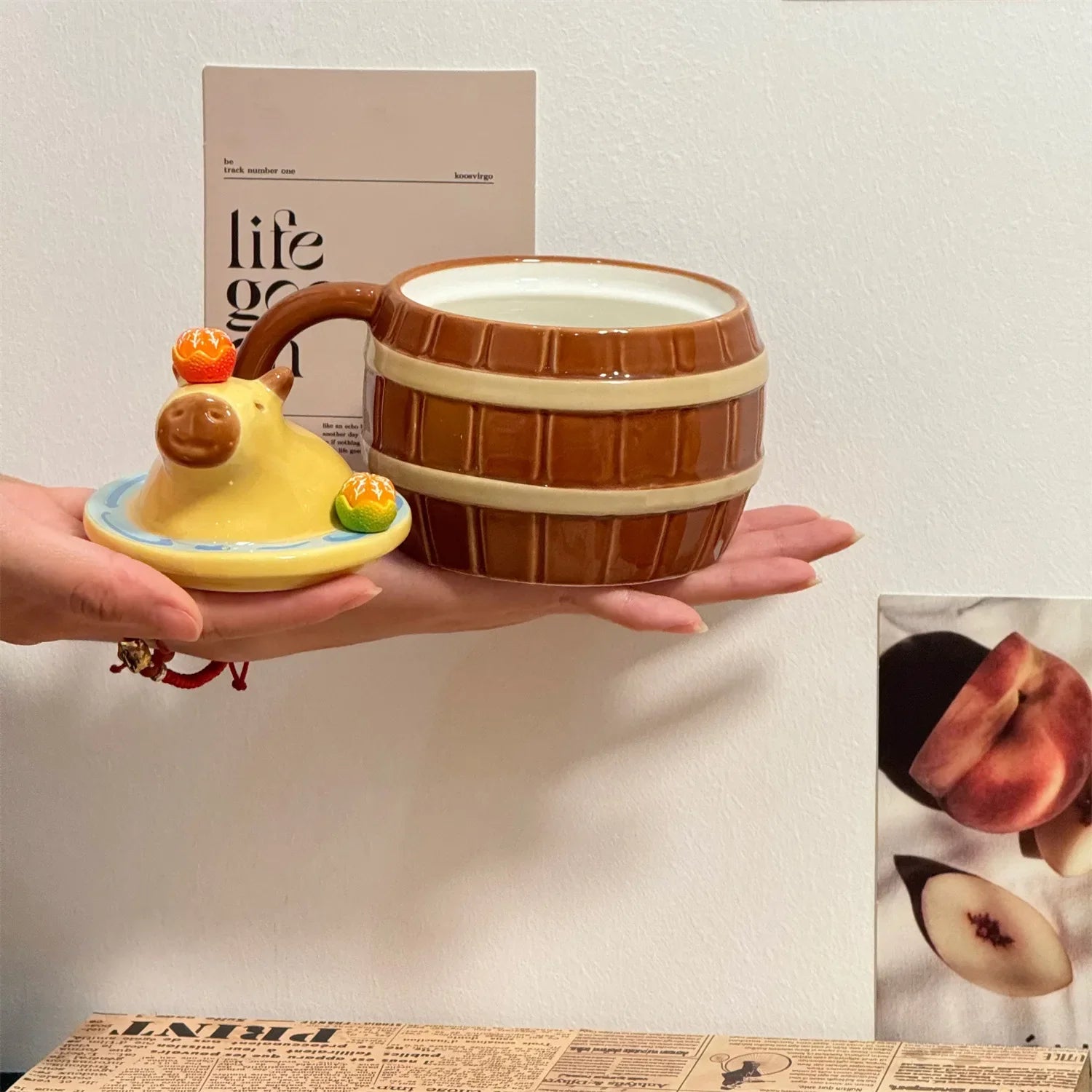 Capybara Tasse – Keramik Cartoon mit Deckel – 400-500ml