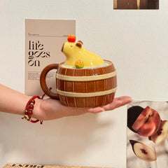 Capybara Tasse – Keramik Cartoon mit Deckel – 400-500ml