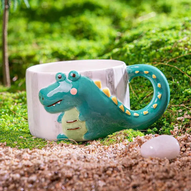 Cartoon Dinosaurier Keramikbecher – Porzellan Stil, 400ml