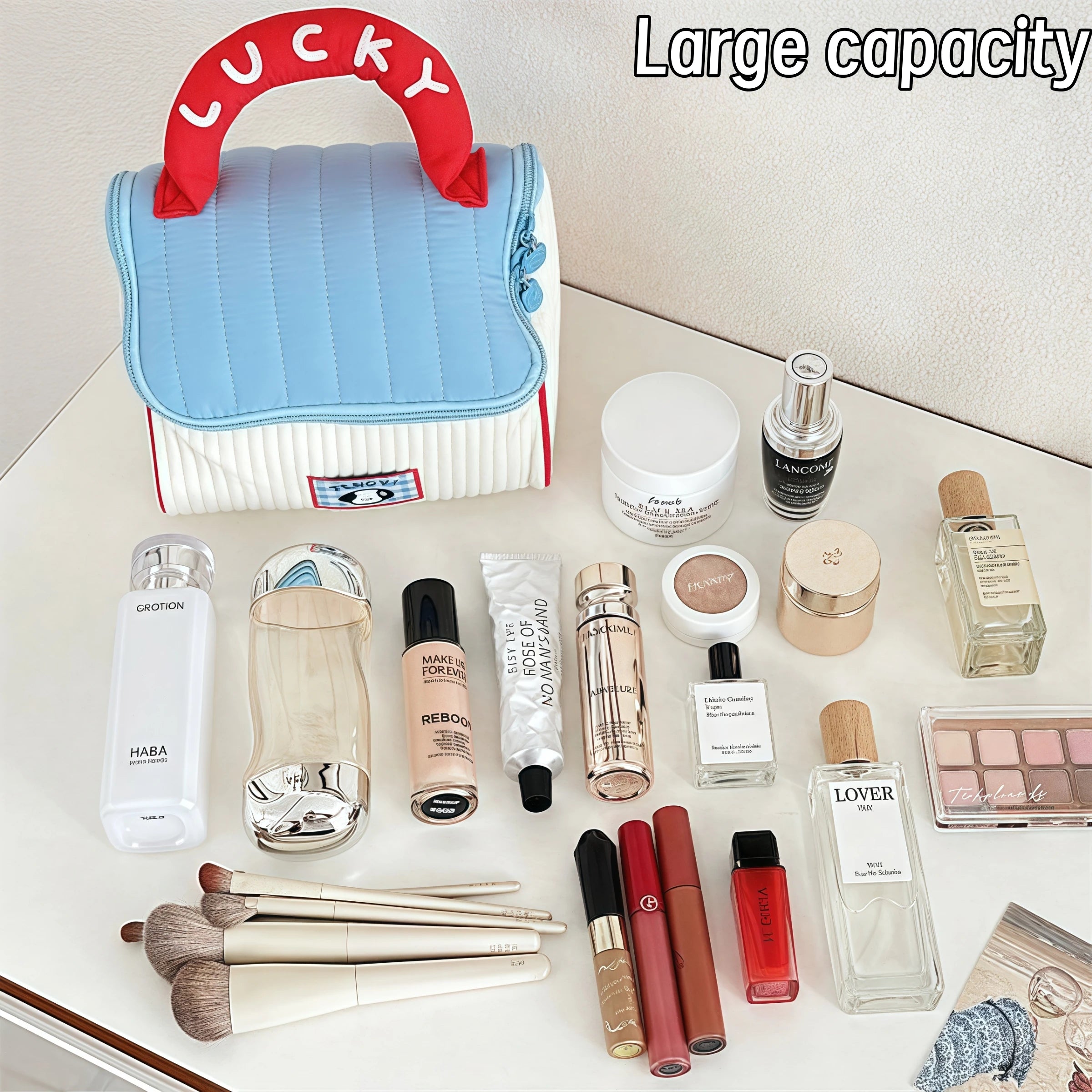 Cartoon-Kosmetiktasche – Lässiger Baumwoll-Look – Reise-Essential