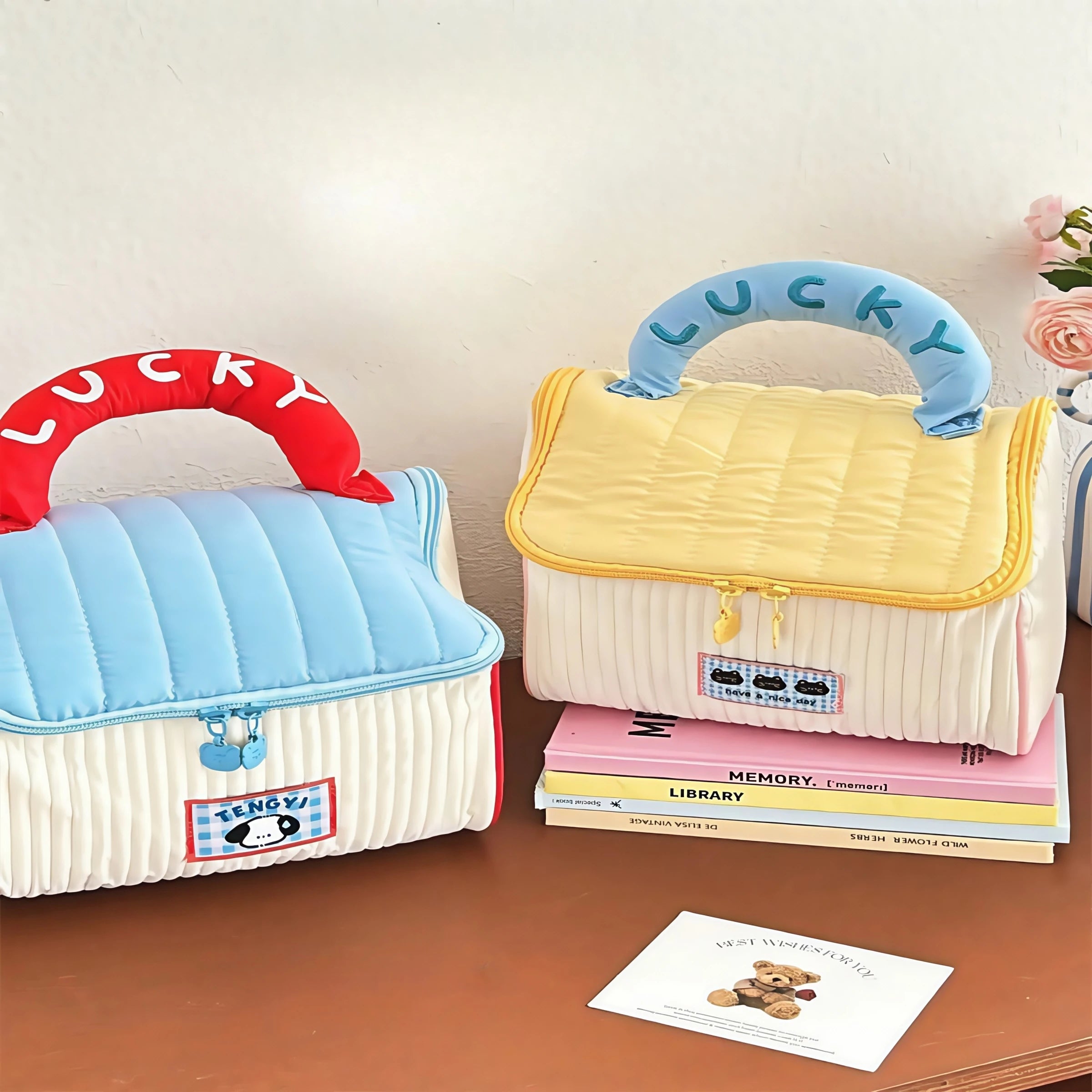 Cartoon-Kosmetiktasche – Lässiger Baumwoll-Look – Reise-Essential