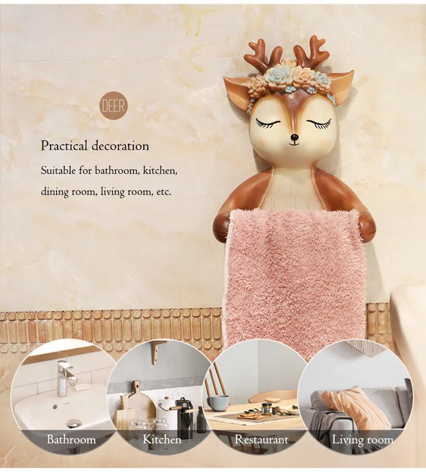 Cartoon Reh Papierhalter – Kreativ für die Wand