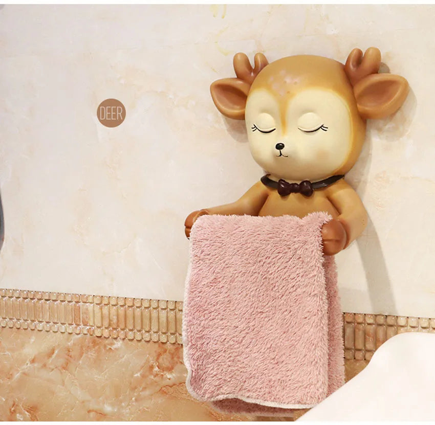 Cartoon Reh Papierhalter – Kreativ für die Wand