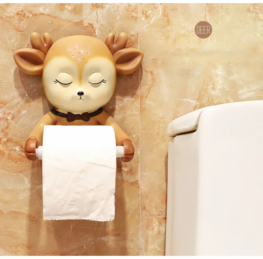 Cartoon Reh Papierhalter – Kreativ für die Wand
