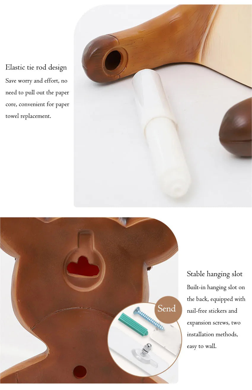 Cartoon Reh Papierhalter – Kreativ für die Wand