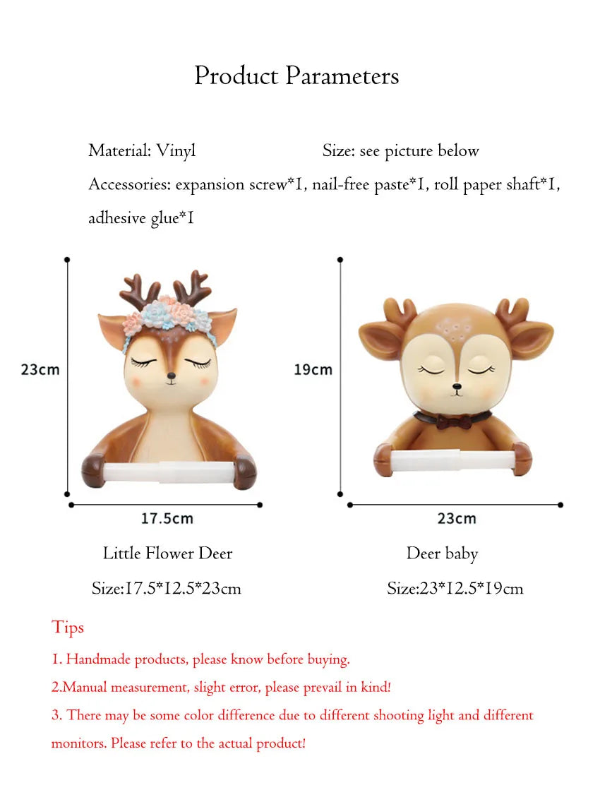 Cartoon Reh Papierhalter – Kreativ für die Wand