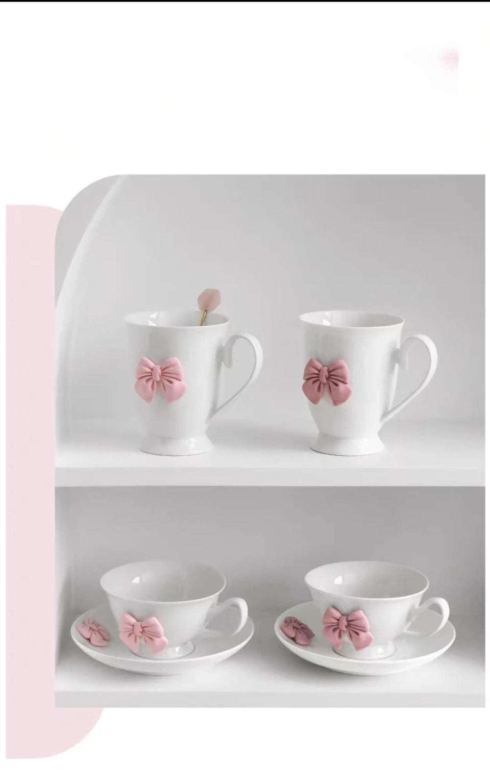 Cartoon-Schleifen Tassen – Porzellan Set – Kaffee & Tee