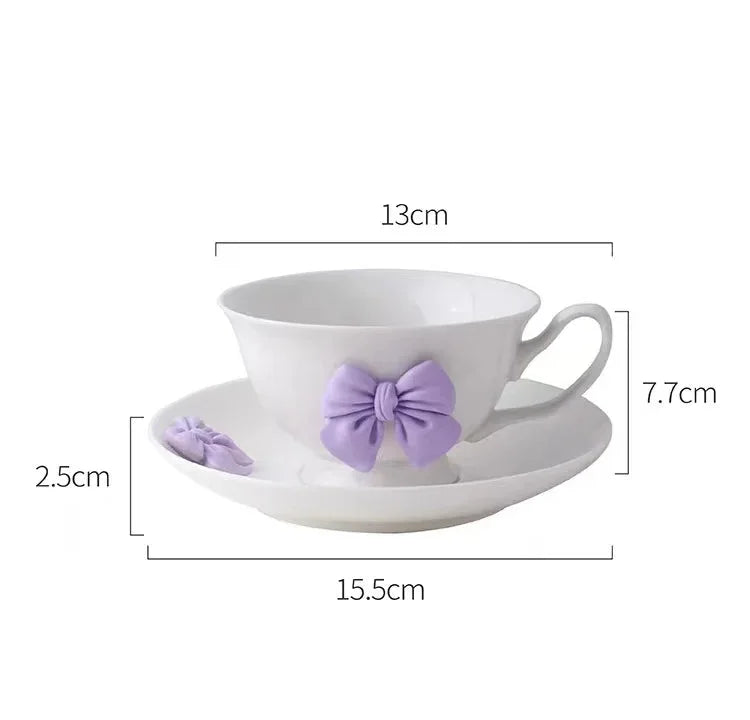 Cartoon-Schleifen Tassen – Porzellan Set – Kaffee & Tee