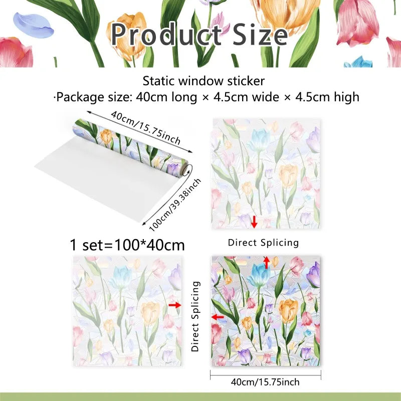 Cartoon Tulpe Wandsticker – Doppelseitige Fensterdeko