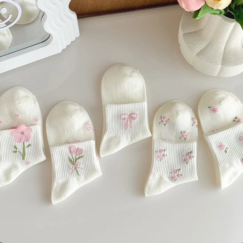 Casual Socken mit Schleifenmuster – Süss & Atmungsaktiv