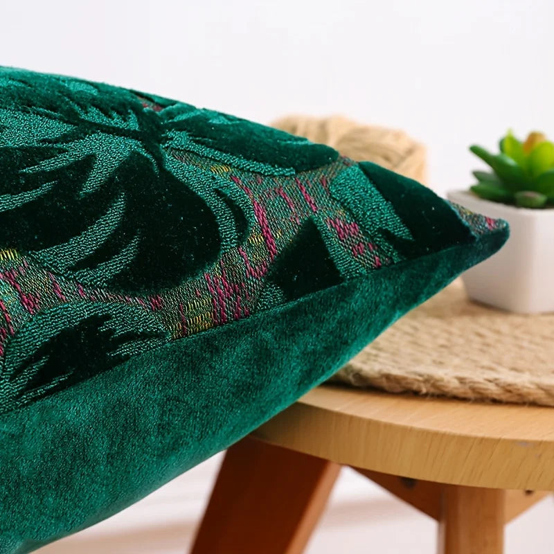 Chenille Kissenbezug – Tropisches Pflanzendesign – 450mm