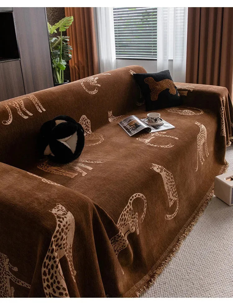 Chenille Möbelüberwurf aus Polyester, Streifenmuster, Grösse 180x130 cm